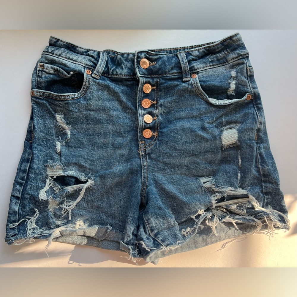 Super High Rise Button-Up fly Jean Shorts
